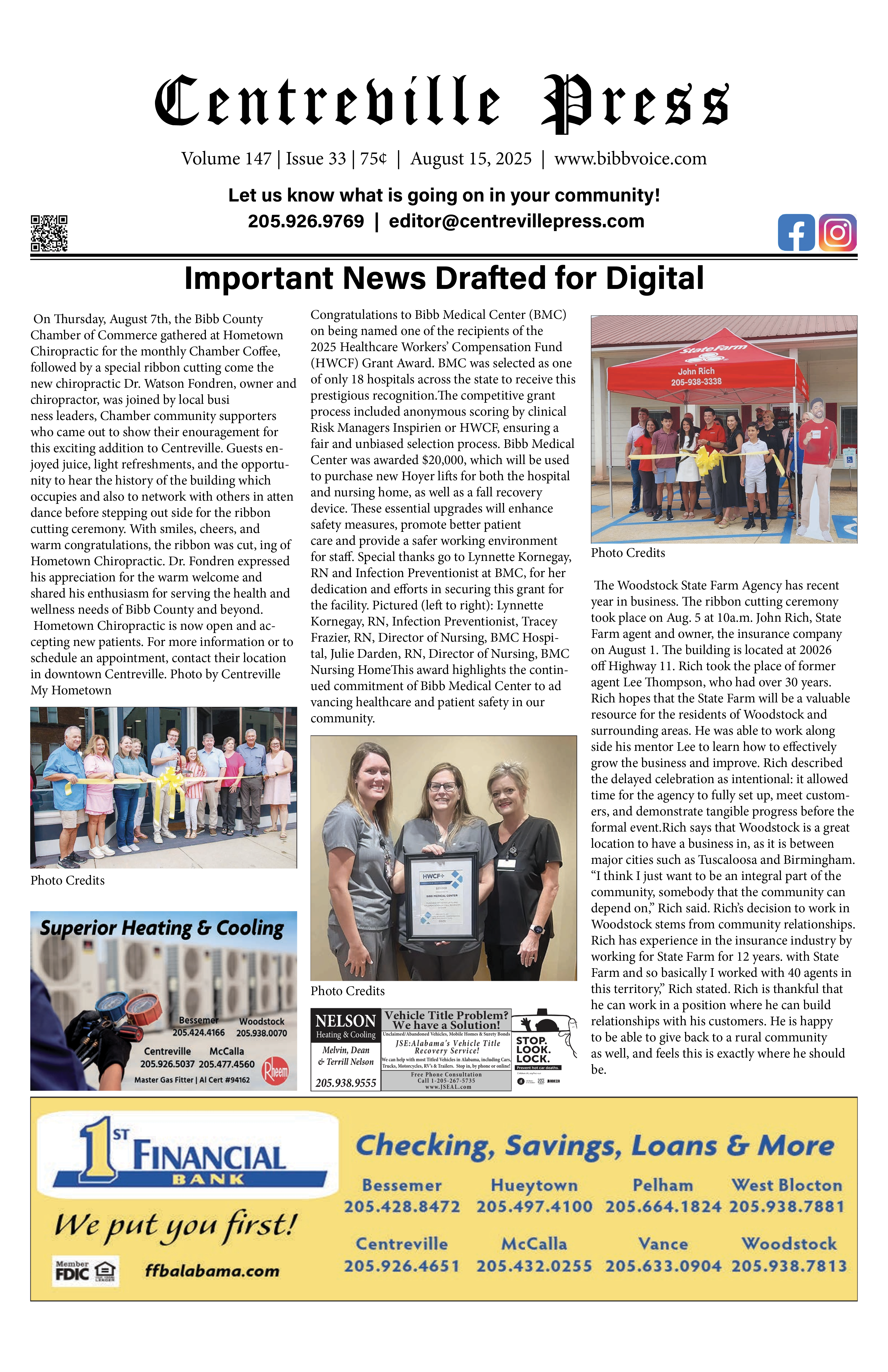 Centreville Press layout