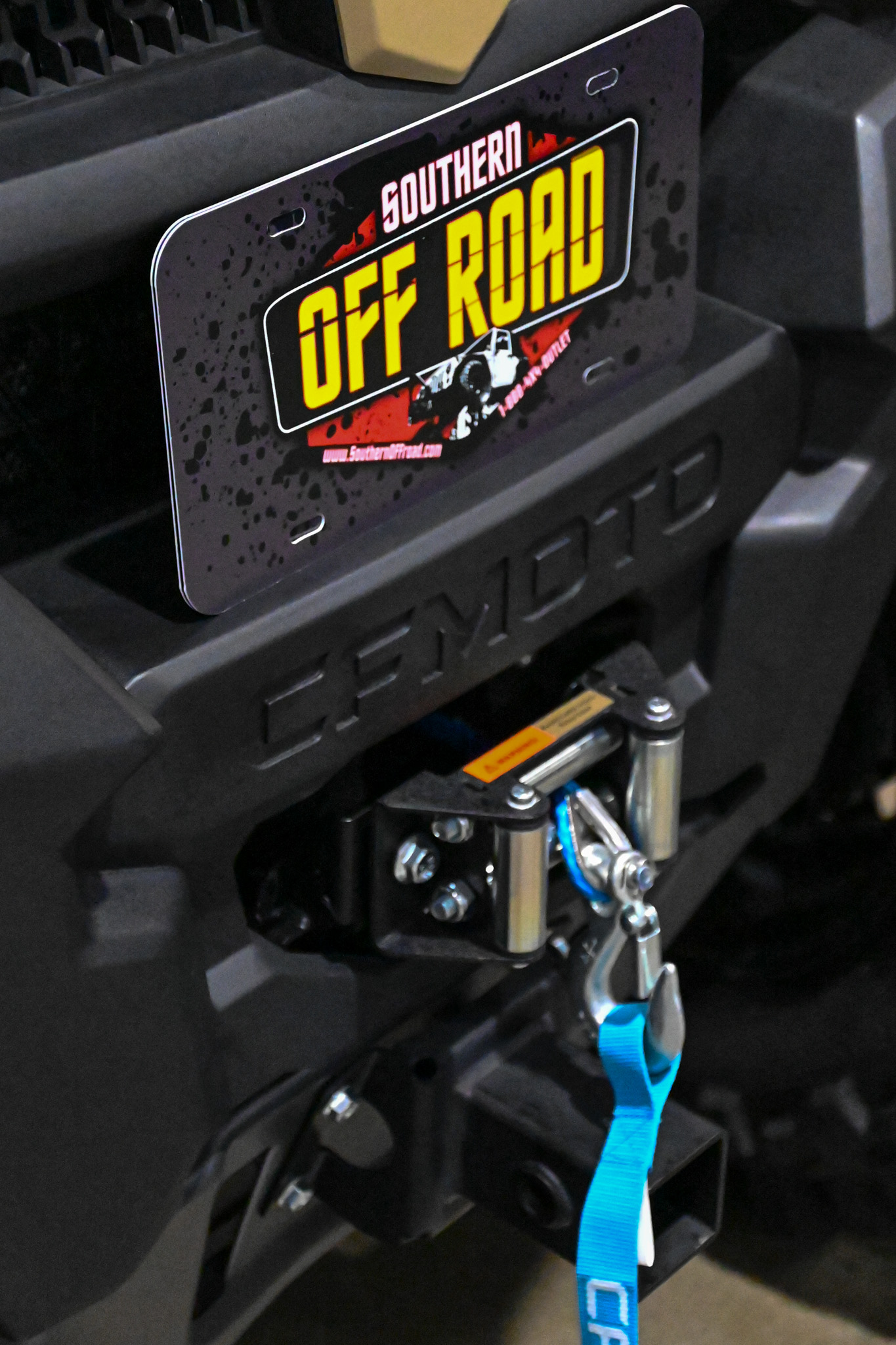SouthernOffRoad plate on CFMOTO bumper